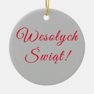 Vrolijk kerstfeest - Pools Keramisch Ornament