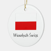 Vrolijk kerstfeest Pools Ornament (Links)