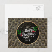 Vrolijk kerstfeest, populair design briefkaart (Voorkant / Achterkant)