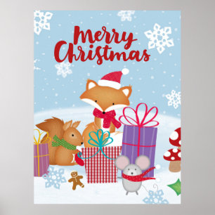 Vrolijk kerstfeest poster