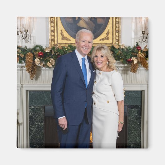 Vrolijk kerstfeest, President Joe Biden en 1st Lad Magneet (Voorkant)