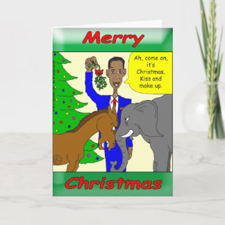 Vrolijk kerstfeest President Obama Feestdagen Kaart