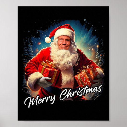 Vrolijk Kerstfeest - President Trump Santa Funny G Poster (Voorkant)