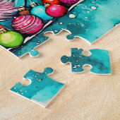 Vrolijk kerstfeest | PRETTIGE FEESTDAGEN Legpuzzel (Zijkant)