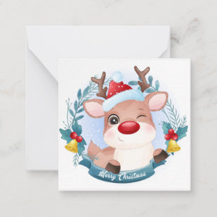 Vrolijk kerstfeest/Prettige feestdagen Notitiekaartje