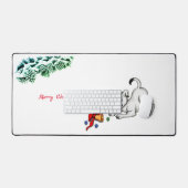 Vrolijk kerstfeest! Puppy met Bell en Ball Bureaumat (Keyboard & Muis)