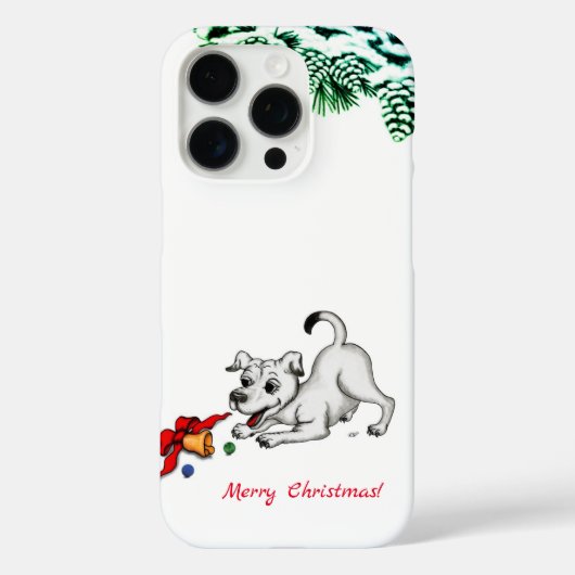 Vrolijk kerstfeest! Puppy met Bell en Ball Case-Mate iPhone Case (Achterkant)