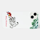 Vrolijk kerstfeest! Puppy met Bell en Ball iPhone Hoesje (Achterkant horizontaal)
