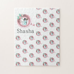 Vrolijk kerstfeest Puzzle-kerstman Legpuzzel