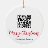 Vrolijk kerstfeest, QR-code, bedrijfsnaam, vs 2 Keramisch Ornament (Achterkant)