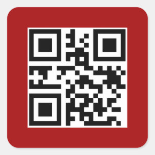 Vrolijk Kerstfeest QR code op rood Vierkante Sticker