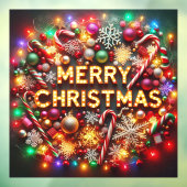 Vrolijk kerstfeest raamsticker (Vel 3)