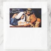 Vrolijk kerstfeest rechthoekige sticker (Tas)