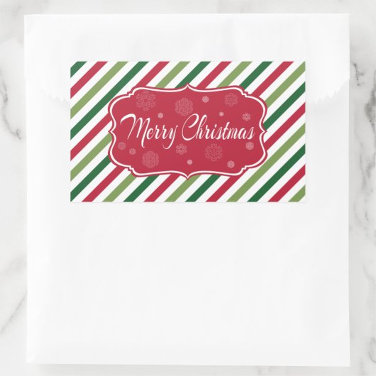 Vrolijk kerstfeest rechthoekige sticker (Tas)