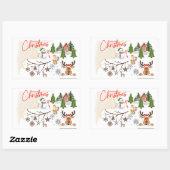 Vrolijk kerstfeest rechthoekige sticker (Vel)