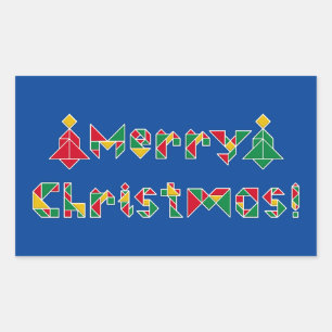 Vrolijk kerstfeest! rechthoekige sticker
