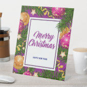 Vrolijk kerstfeest reclamebord met voetstuk (Insitu)