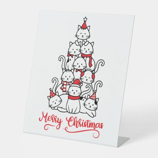 Vrolijk kerstfeest reclamebord met voetstuk (Voorkant)