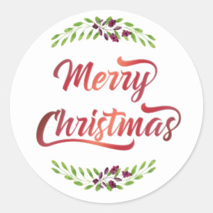 Vrolijk kerstfeest Red ID293 Ronde Sticker