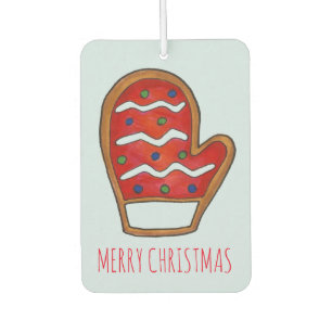 Vrolijk kerstfeest Red Mitten Cookie Xmas Holiday Luchtverfrisser