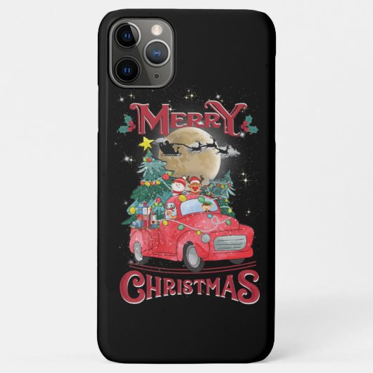 Vrolijk kerstfeest Red Santa Truck Case-Mate iPhone Case (Achterkant)