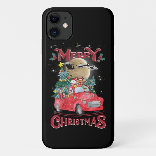 Vrolijk kerstfeest  Red Santa Truck Case-Mate iPhone Case (Achterkant)