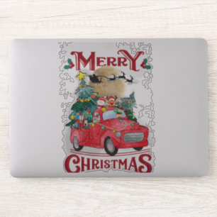 Vrolijk kerstfeest  Red Santa Truck Sticker