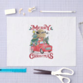 Vrolijk kerstfeest  Red Santa Truck Tissuepapier (Craft)