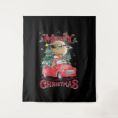 Vrolijk kerstfeest  Red Santa Truck Wandkleed (Voorkant)