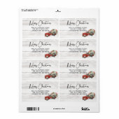 Vrolijk kerstfeest  Red Truck Holiday Etiket (Full Sheet)