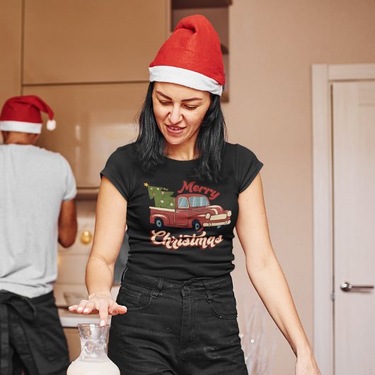 Vrolijk kerstfeest  Red Truck T-shirt