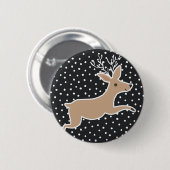 Vrolijk kerstfeest - rendieren ronde button 5,7 cm (Voorkant /achterkant)