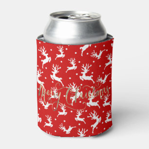 Vrolijk kerstfeest rendieren rood blikjeskoeler