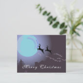 Vrolijk kerstfeest rendiermoon Magical Night Feestdagenkaart (Staand voorkant)