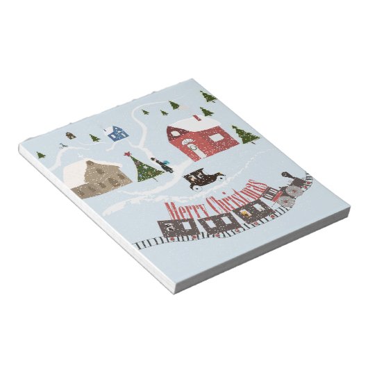 Vrolijk kerstfeest, retro notitieblok (Schuin)