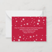 Vrolijk Kerstfeest Retro Red Script Vakantiefoto Notitiekaartje (Achterkant)