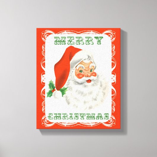 Vrolijk kerstfeest  Retro Santa Claus Canvas Afdruk (Voorkant)