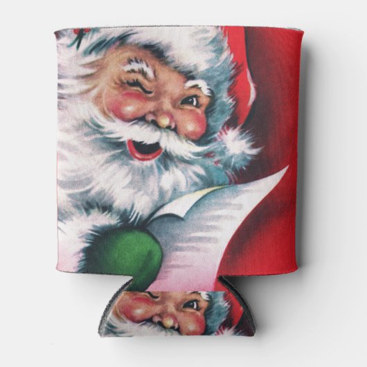 Vrolijk kerstfeest, , retro, Santa claus, happy Sa Blikjeskoeler (Voorkant)