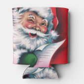 Vrolijk kerstfeest, , retro, Santa claus, happy Sa Blikjeskoeler (Achterkant)
