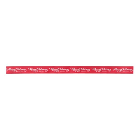 Vrolijk Kerstfeest retro script rood wit vakantie Lint (Voorkant)