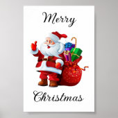 Vrolijk Kerstfeest Retro Sinterklaas Poster (Voorkant)