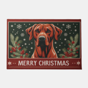 Vrolijk Kerstfeest Rhodesian Ridgeback Hond Santa Deurmat