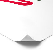 Vrolijk Kerstfeest Rode Autoboom Feestdagen Xmas Poster (Hoek)