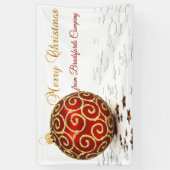 Vrolijk kerstfeest, Rode bal, sterren Spandoek (Verticaal)