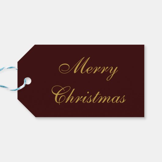 Vrolijk kerstfeest Rode feestdag Glitter Sparking Cadeaulabel (Achterkant Horizontaal)