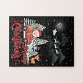 Vrolijk kerstfeest  rode kerstcadeautjes legpuzzel (Horizontaal)