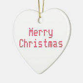 "Vrolijk kerstfeest" rode letters witte achtergron Keramisch Ornament (Links)