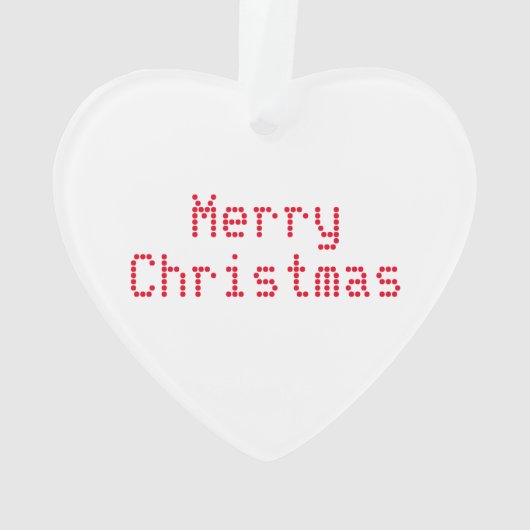 "Vrolijk kerstfeest" rode letters witte achtergron Ornament (achterkant)