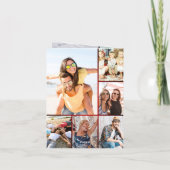 Vrolijk Kerstfeest rode strik fotokaart jaar in re Feestdagen Kaart (Achterkant)