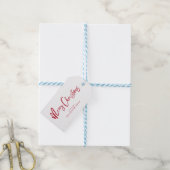 vrolijk kerstfeest | rode typografie cadeaulabel (Met Touw)